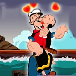 Popeye kissing