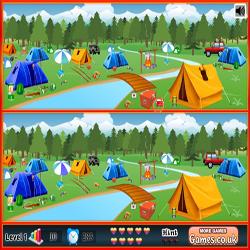 Camping spot the differences