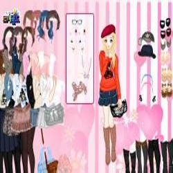 Pink wallpaper dressup